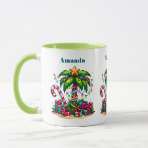 Tropical Christmas Holiday Palm Tree Mug