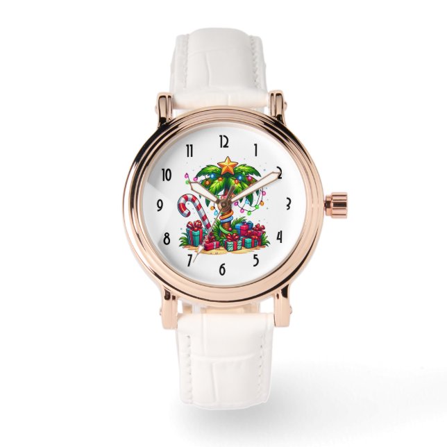 Tropical Christmas Holiday Palm Tree Watch (Front)