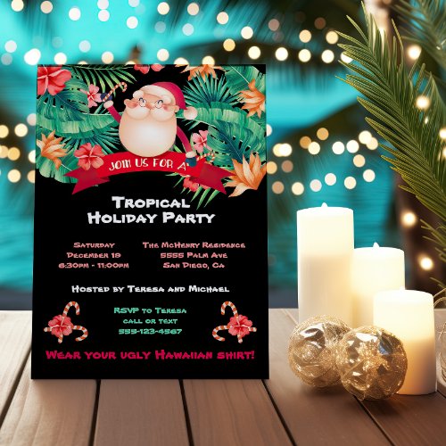Tropical Christmas Holiday Party Invitation