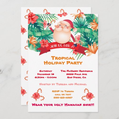 Tropical Christmas Holiday Party Invitation