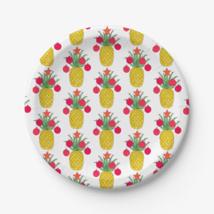 Tropical Christmas Holidays Pineapple Paper Plates