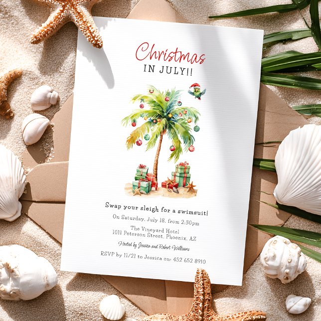 Tropical christmas In July Party Invitation (Creator Uploaded)