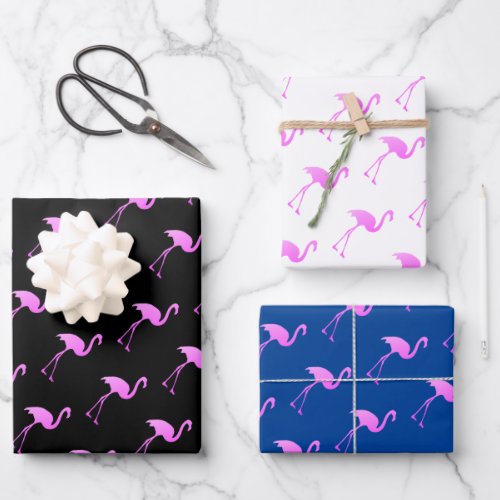 Tropical Christmas in July pink flamingo pattern Wrapping Paper Sheets