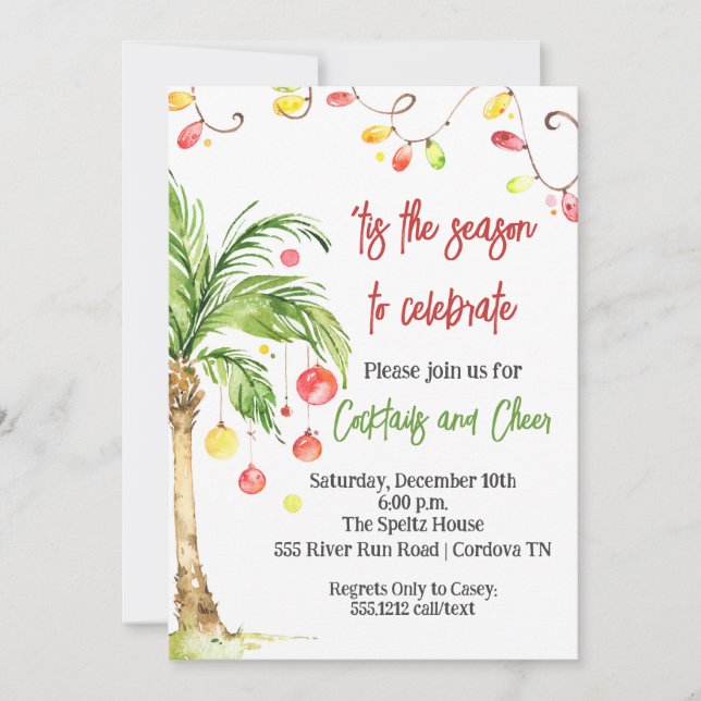 Tropical Christmas Invitation (Front)