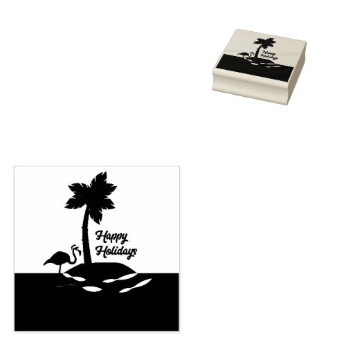 Tropical Christmas Island  Rubber Stamp