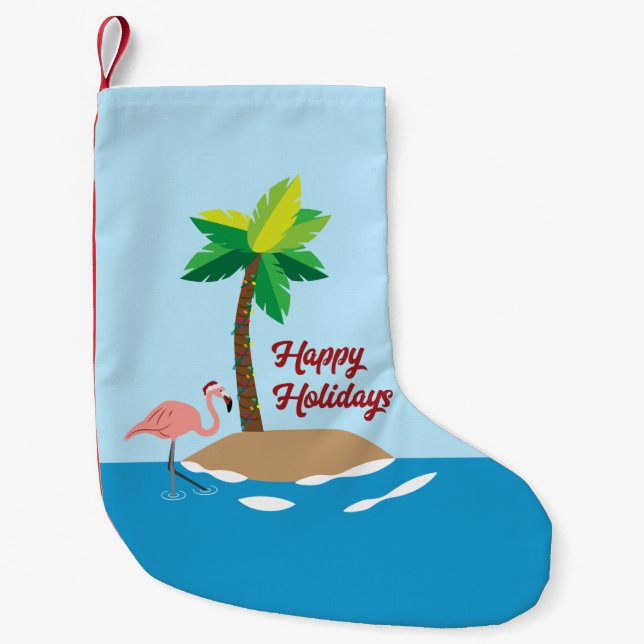Tropical Christmas Island  Small Christmas Stocking (Front)