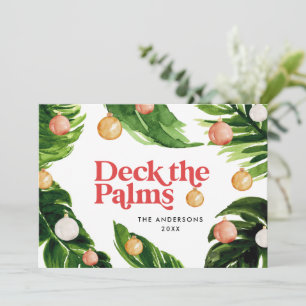 Tropical Christmas modern palm botanical stylish Holiday Card