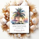 Tropical Christmas Moving Announcement<br><div class="desc">This festive tropical Christmas moving announcement card features a Palm tree adorned with Christmas ball ornaments. The card is perfect for sending to friends and family during the holiday season to let them know about your new address while also incorporating your love of the tropics. The front of the card...</div>