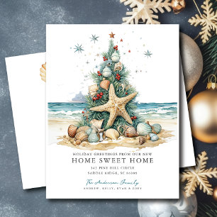 Tropical Christmas Moving Announcement  Postcard