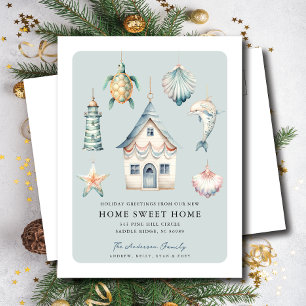 Tropical Christmas Moving Announcement  Postcard