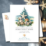 Tropical Christmas Moving Announcement  Postcard<br><div class="desc">This festive tropical Christmas moving announcement card features a Christmas tree adorned with beach shells. The card is perfect for sending to friends and family during the holiday season to let them know about your new address while also incorporating your love of the tropics. The front of the card features...</div>