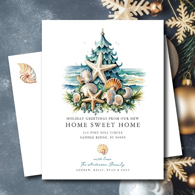 Tropical Christmas Moving Announcement  Postcard (Creator Uploaded)