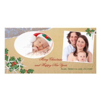 Tropical Christmas Multi-Photo Family Card Picture Card