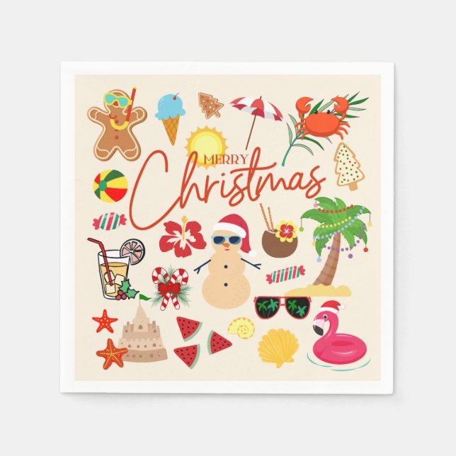 Tropical Christmas Napkins (Front)