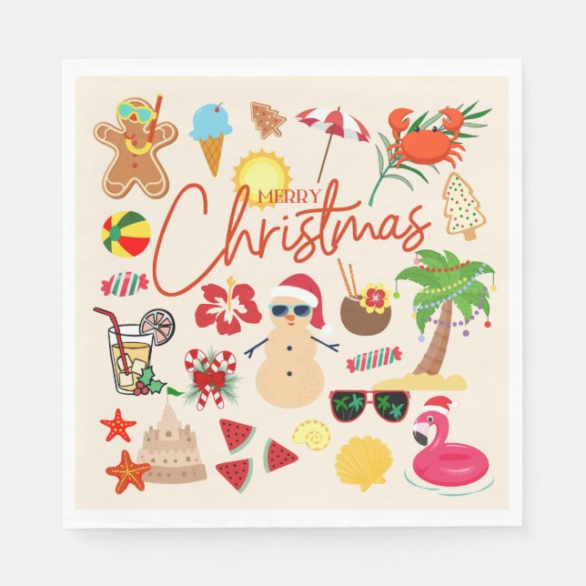 Tropical Christmas Napkins (Front)