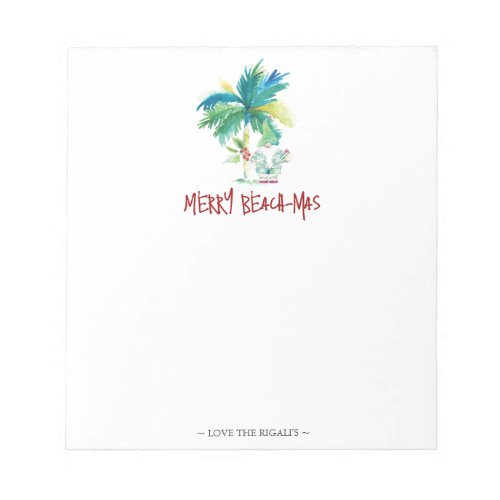 Tropical Christmas Notepads Palm Tree