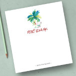 Tropical Christmas Notepads Palm Tree<br><div class="desc">These tropical Christmas notepads feature a watercolor palm tree with Santa on the beach. Use the template fields to add your personalized text. A unique choice for the holiday season. Order small quantities or Christmas notepads in bulk. To see more designs like this visit www.zazzle.com/dotellabelle Watercolor art and design by...</div>