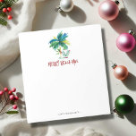 Tropical Christmas Notepads Palm Tree<br><div class="desc">These tropical Christmas notepads feature a watercolor palm tree with Santa in a bathing suit and palm leaf shirt. Use the template fields to add your personalized text. A unique choice for the holiday season. Order small quantities or Christmas notepads in bulk. To see more designs like this visit www.zazzle.com/dotellabelle...</div>