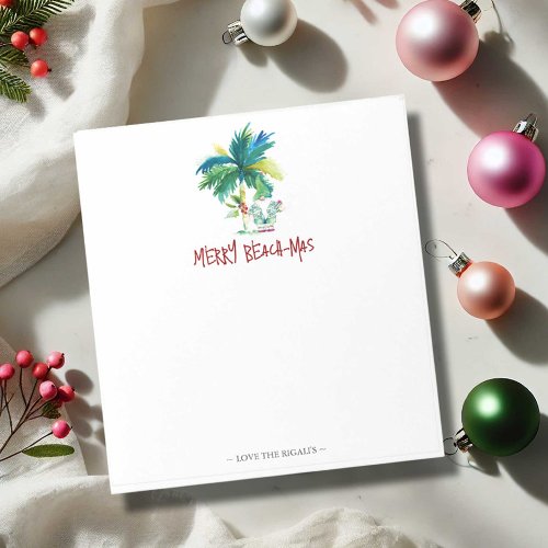 Tropical Christmas Notepads Palm Tree