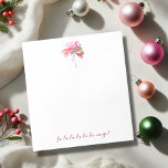 Tropical Christmas Notepads Pink Flamingo<br><div class="desc">Add a splash of tropical cheer to your holidays with these Christmas notepads featuring a festive watercolor pink flamingo wearing a holiday wreath. Designed by Victoria Grigaliunas, a Palm Beach, Florida watercolor artist, these custom notepads are personalized using easy-to-edit template fields—perfect for fun Christmas in July party favors or everyday...</div>