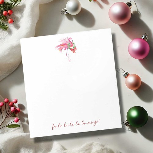 Tropical Christmas Notepads Pink Flamingo