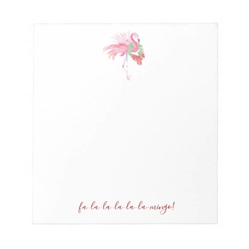 Tropical Christmas Notepads Pink Flamingo