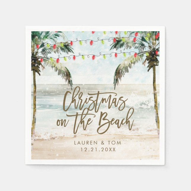 tropical christmas on the beach party napkins (Front)