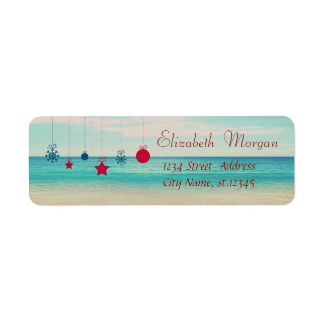 Tropical,Christmas Ornaments,Beach Label (Front)