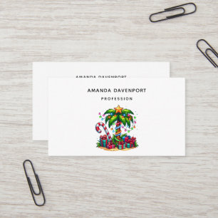 Tropical Christmas Palm Tree Business Card