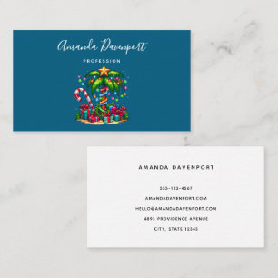 Tropical Christmas Palm Tree Business Card