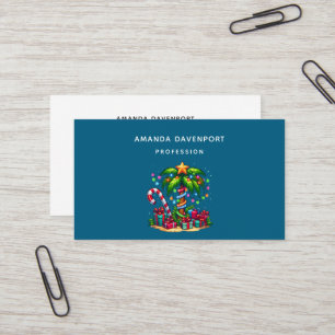 Tropical Christmas Palm Tree Business Card