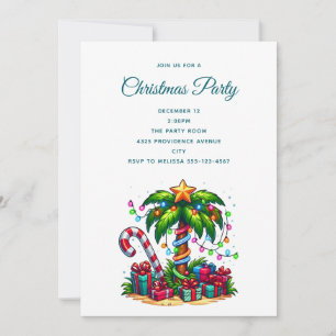 Tropical Christmas Palm Tree Invitation