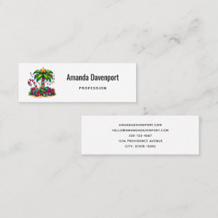 Tropical Christmas Palm Tree Mini Business Card