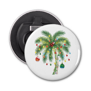 Tropical Christmas Palm Tree with Lights and Ornam Bottle Opener