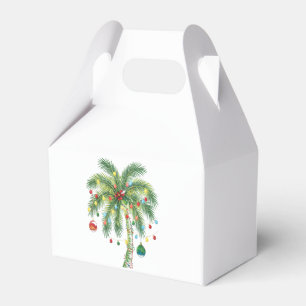 Tropical Christmas Palm Tree with Lights and Ornam Favor Boxes