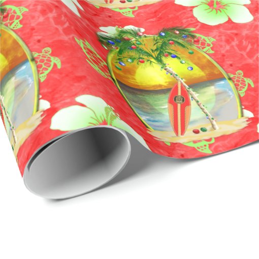 Tropical Christmas Palm Tree Wrapping Paper Zazzle