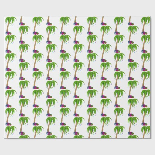 tropical Christmas palm tree Wrapping Paper Zazzle