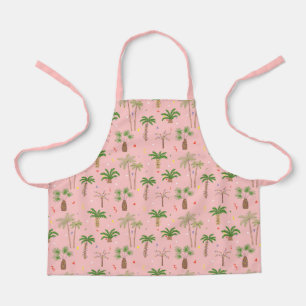 Tropical Christmas Palm Trees Pattern Apron