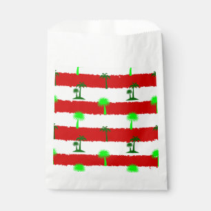 tropical christmas palm trees striped favor bag