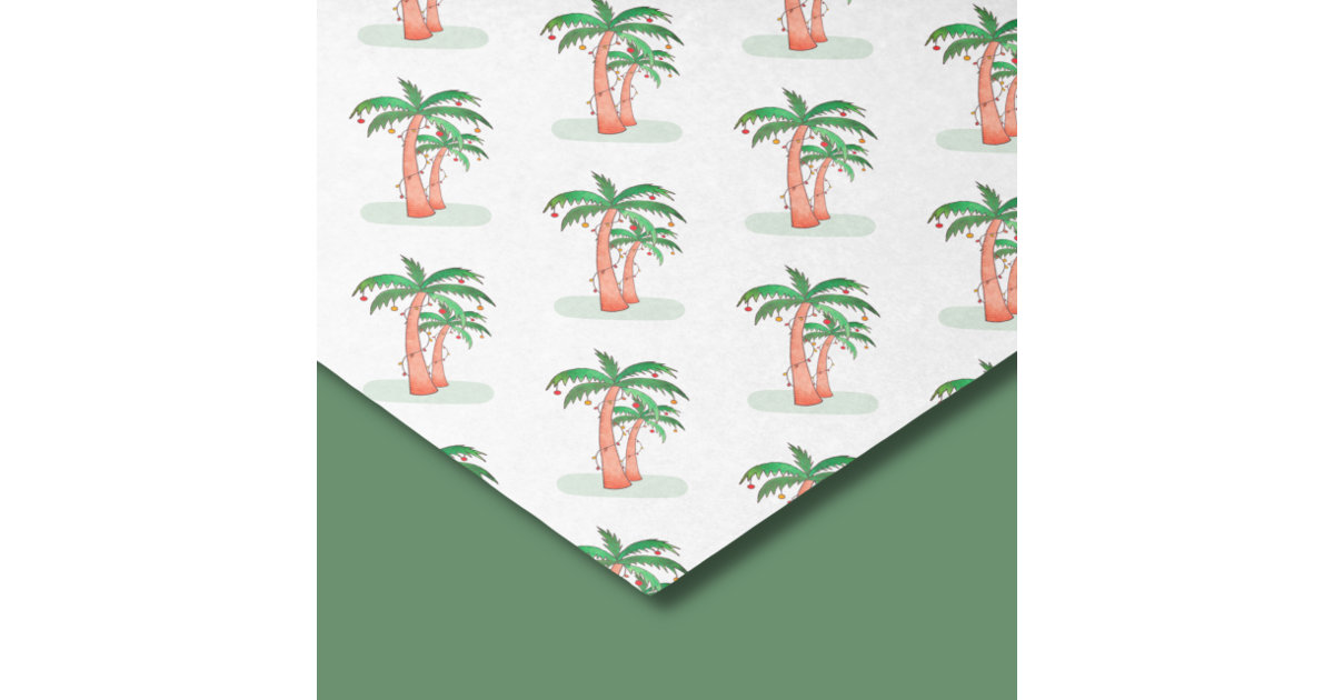 Gift Wrap Palm Trees Wrapping Paper Tropical Present 