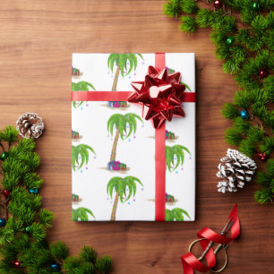 Tropical Christmas Palm Trees  Wrapping Paper