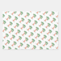 Tropical Christmas Fala Lets Roll Teal Convertible Wrapping Paper