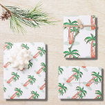 Tropical Christmas Palm Trees Wrapping Paper Sheets<br><div class="desc">This tropical Christmas wrapping paper is decorated with festive palm trees covered in lights and baubles.
Original Watercolor © Michele Davies.</div>