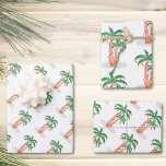 Tropical Christmas Palm Trees Wrapping Paper Sheets<br><div class="desc">This tropical Christmas wrapping paper is decorated with festive palm trees,  like Christmas trees,  with lights and baubles.
Original Watercolor © Michele Davies.</div>