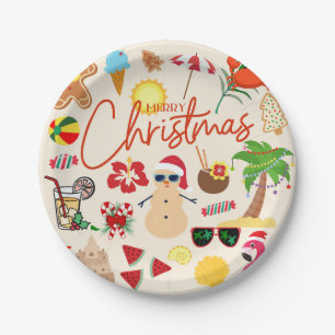 Tropical Christmas Paper Plates