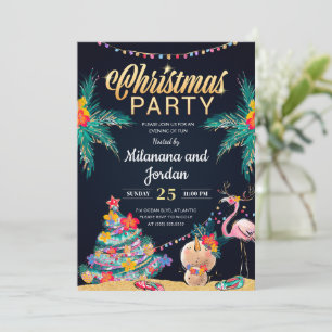 Tropical Christmas Party Invitation Card
