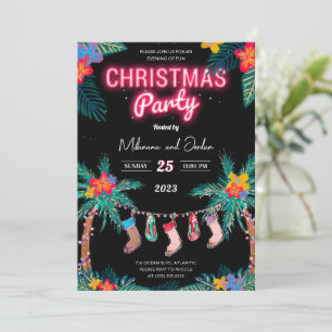 Tropical Christmas Party Invitation Card