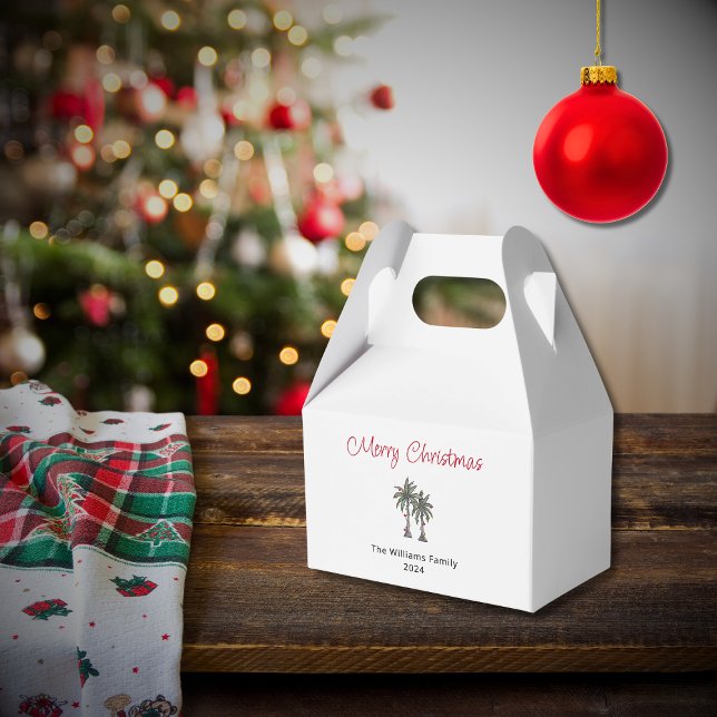 Tropical Christmas Party Palm Trees Beach  Favor Boxes (Creator Uploaded)