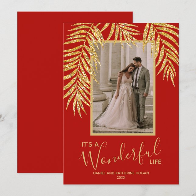 Tropical Christmas Photo Holiday Card (Front/Back)