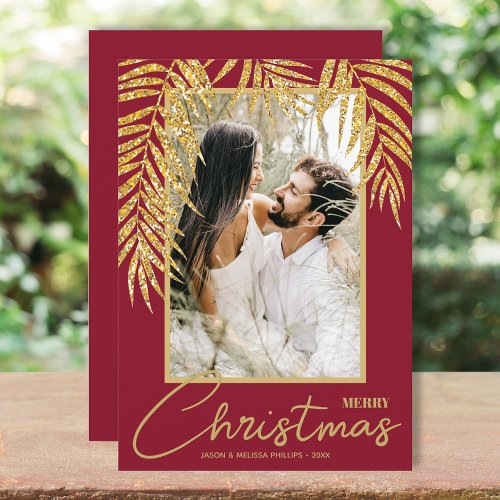 Tropical Christmas Photo Holiday Card